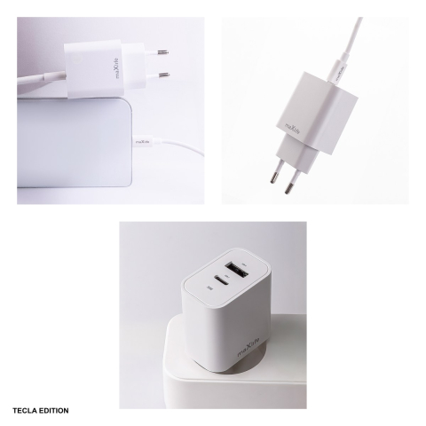 Set incarcator priza cu cablu USB-C Maxlife MXTC-06-30AC, 30W, 1 x USB-C, 1 x USB-A, Power Delivery, Quick Charge, Alb [4]