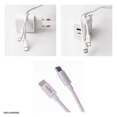 Set incarcator priza cu cablu USB-C Maxlife MXTC-06-30AC, 30W, 1 x USB-C, 1 x USB-A, Power Delivery, Quick Charge, Alb [3]