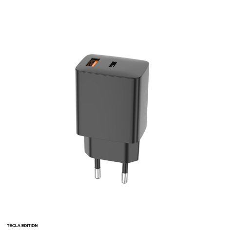 Accesorii smartphone - Set incarcator priza cu cablu USB-C Setty RLSK-AC-01, 30W, 1 x USB-A, 1 x USB-C, Power Delivery, Quick Charge, cablu 1 m, Negru