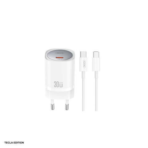 Accesorii smartphone - Set incarcator priza cu cablu USB-C XO CE20, 30W, 1 x USB-C, Power Delivery, Alb