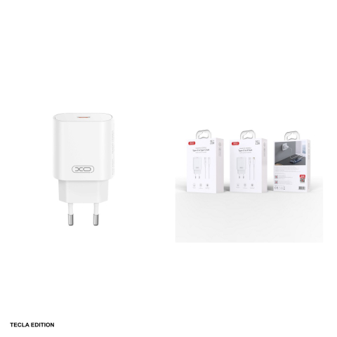 Set incarcator priza cu cablu USB-C XO CE25, 25W, 1 x USB-C, Power Delivery, Alb [3]