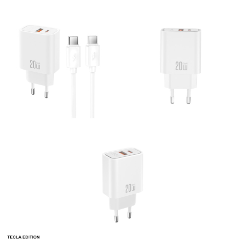 Set incarcator priza cu cablu USB-C XO CE40, 20W, 1 x USB-C, 1 x USB-A, Power Delivery, Alb [4]