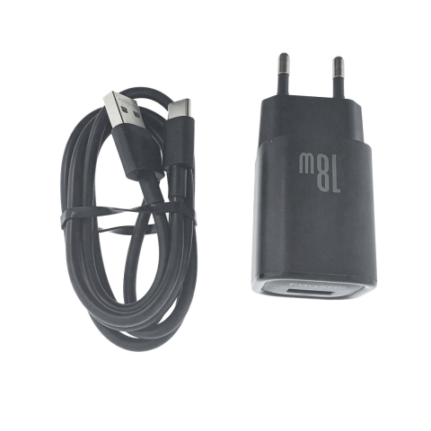 Set Incarcator Rapid USB QC 3.0 18W Foneng EU68 cu Cablu USB-C, Compact si Portabil, Negru [2]