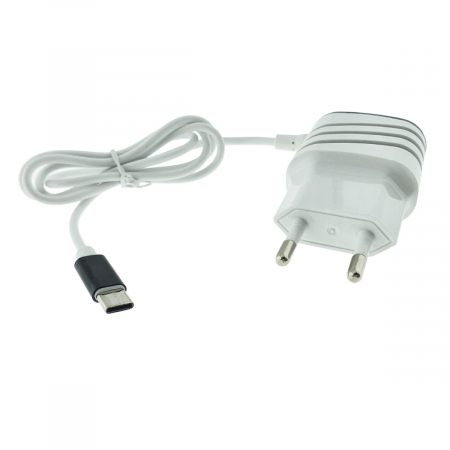 Set incarcator retea, 3.1A, 2 X USB, Elworld JXL-222, cu cablu USB Tip C tata, alb cu negru [1]