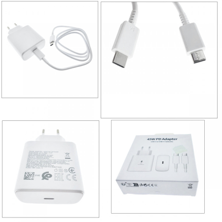 Set incarcator retea 45W, PD, cu port USB-C si cablu cu conectori USB-C, 10451, alb [2]