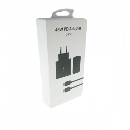 Set incarcator retea 45W, PD, cu port USB-C si cablu cu conectori USB-C, 10451, negru [4]