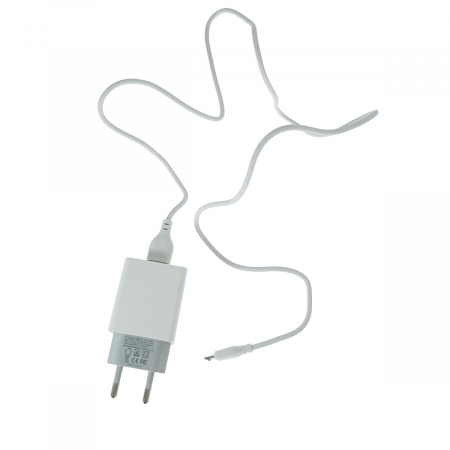 Set incarcator retea cu cablu microUSB de 100 cm, 2 x USB, 2.4A, XO-L65 87133, alb [2]