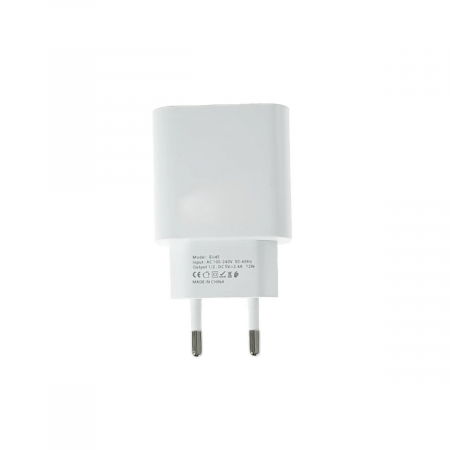 Set incarcator retea FONENG EU45, 2.4A 12 W, 1 X USB, cu cablu USB si conector compatibil tip lightning cu lungime 1m, alb [1]