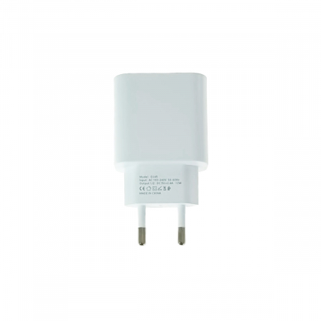 Set incarcator retea FONENG EU45, 2.4A 12W, 2 X USB, cu cablu USB si conector Tip C tata, cu lungime 1m, alb [1]
