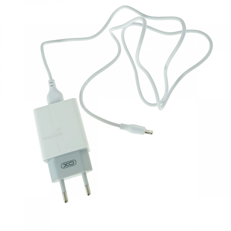Set incarcator retea XO-L65 87134, cu cablu USB -lightning de 100 cm, 2 x USB, 2.4 A, alb [2]