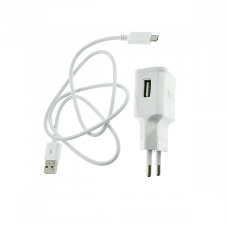 Set incarcator USB 2A, cu cablu microUSB 80 cm, Travel Adapter, Adaptive Fast Charging, alb, bulk [1]
