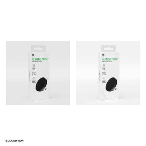 Set incarcator wireless magnetic cu suport si cablu USB-C Forever Recycling RLIR129-MS, 15W, MagSafe, Negru [4]