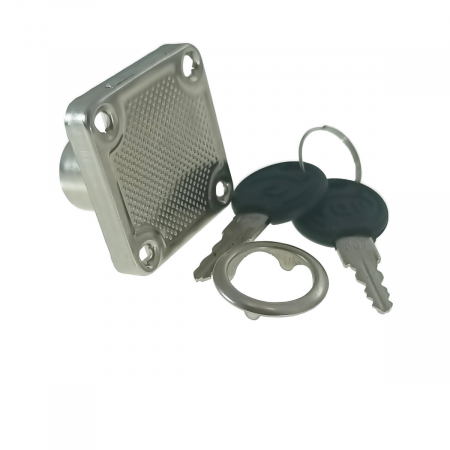 Set incuietoare pentru mobilier cu 2 chei, FAM-65366, 41x28x19mm, argintiu [3]