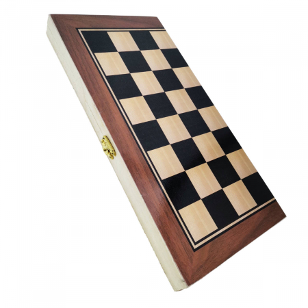 Jocuri de masa - Set jocuri de masa 3 in 1, sah, table si dame, suprafata 35 x 35 cm, din lemn