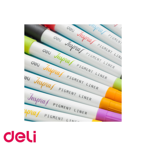 Set linere cu 2 capete Deli Inspira, 0.5mm si 1mm, 12 culori intense, pentru desen si scriere [4]