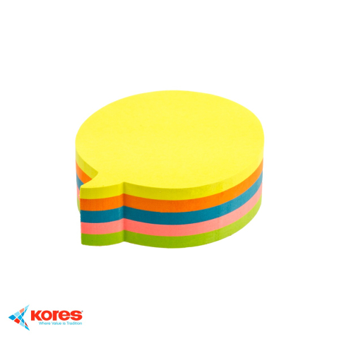 Notes, Post-it si cuburi de hartie - Set notesuri adezive Kores Dialog, 5 culori neon, 70x70 mm, 250 file, repozitionabile