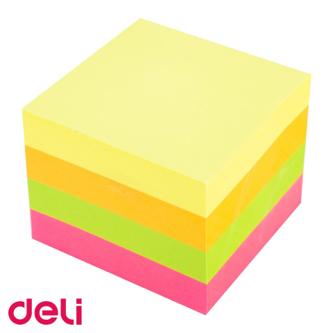 Set notite adezive Deli, 400 file neon 51x51 mm, 4 culori asortate, pentru organizare rapida [3]