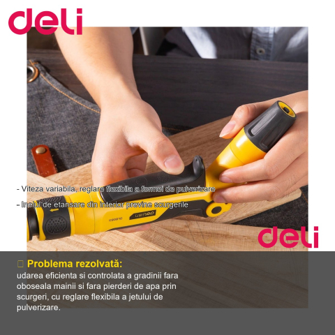 Set pistol pentru irigat Deli, 3 piese, reglare flexibila a pulverizarii, pentru gradina [1]