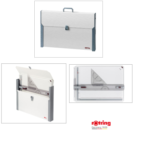 Set Planseta Proiectare A3 Rapid Rotring cu Geanta Transport, Sistem Triplu Fixare si Echer Profesional [3]