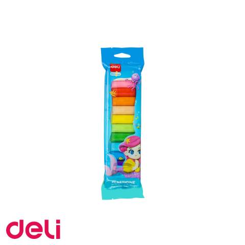 Birotica papetarie - Set plastilina Deli, 12 culori, 200g, pentru modelaj creativ si dezvoltarea abilitatilor motorii la copii