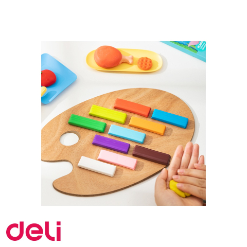 Set plastilina Deli, 12 culori, 240g, cutie carton, pentru modelaj creativ la scoala si acasa [4]