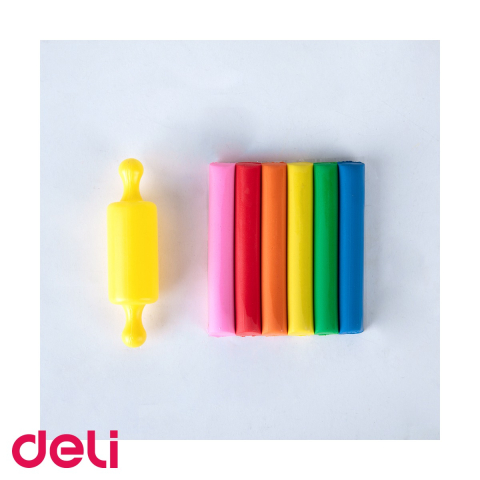 Set plastilina Deli, 6 culori, 60g cu forma de modelaj, pentru copii [3]