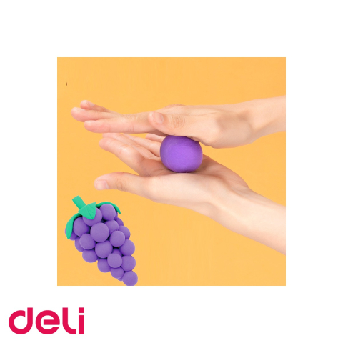 Set plastilina Deli Soft Clay, 12 culori, 72g, material moale si usor de modelat, pentru copii [4]