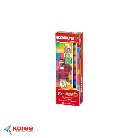 Plastilina si materiale de modelaj - Set plastilina Kores, 10 culori, 200g, fara miros, pentru modelaj creativ la copii
