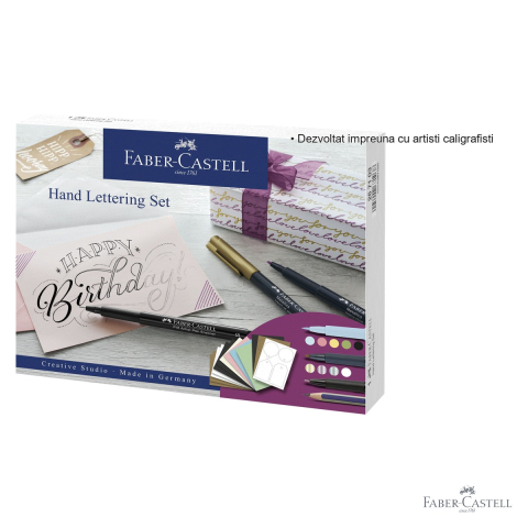 Set starter caligrafie Faber-Castell Pitt Artist Pen, markere brush si metallics, pentru felicitari si etichete cadou [2]