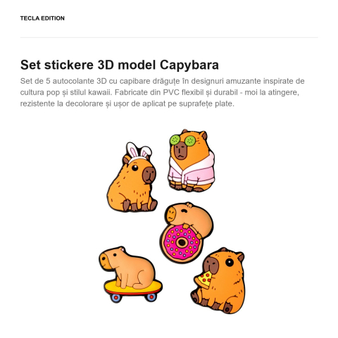 Set stickere 3D model Capybara [1]