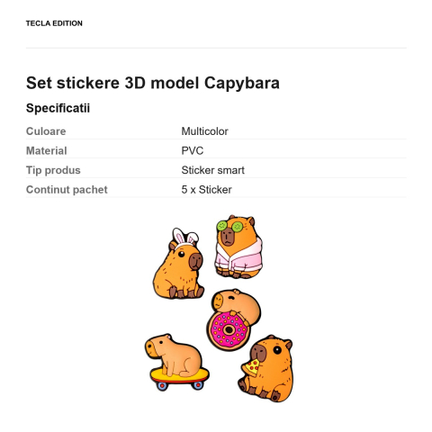 Set stickere 3D model Capybara [2]