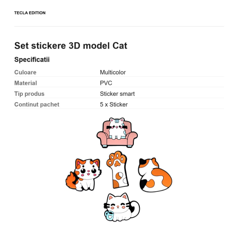 Set stickere 3D model Cat [2]