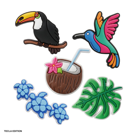 Stickers smartphone - Set stickere 3D model Tropical birds