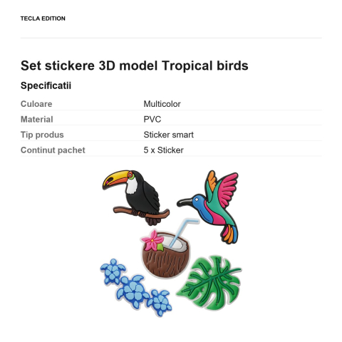 Set stickere 3D model Tropical birds [2]