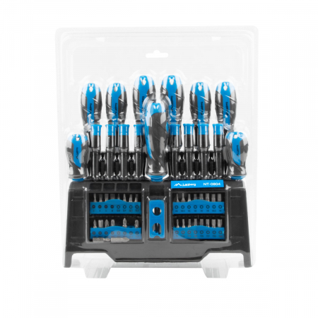 Set surubelnite si biti, 50 elemente, Lanberg NT-0804, magnetizator, suport cu organizator, negru cu albastru [2]