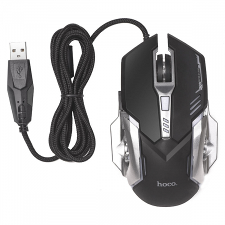 Set tastatura si mouse 6D gaming, Hoco GM12 74961, RGB, cablu USB 140cm, neagra [4]