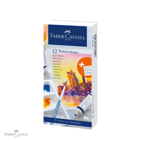Set tempera Faber-Castell, 12 culori in tuburi de 9ml cu paleta de amestecare, pentru copii si scolari [0]