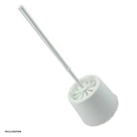 Accesorii sanitare - Set toaleta cu perie si suport din plastic, alb