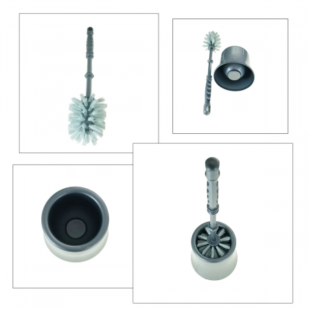 Set toaleta cu perie si suport din plastic, lungime perie 330 mm, dimensiuni suport 110x95x90 mm, Y-441, gri [3]