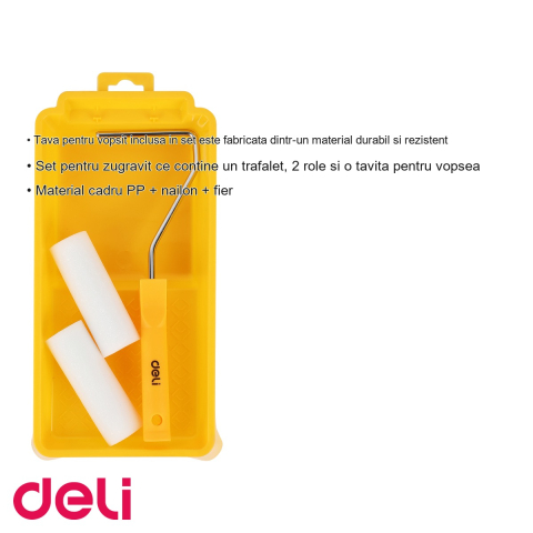 Set zugravit Deli cu trafalet, 2 rezerve role si tavita, absorbtie ridicata, pentru pereti si tavane [2]