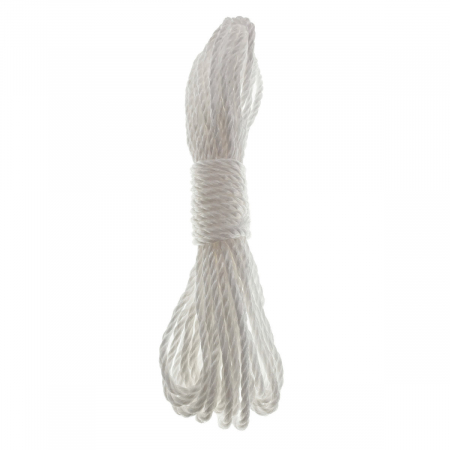 Sfoara - Sfoara din material termoplastic matasos, funie nylon rezistent, grosime 4mm, lungime 10 m , alba