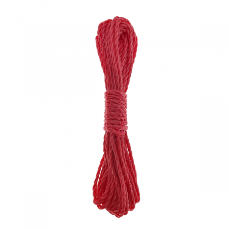 Feronerie si accesorii - Sfoara din material termoplastic matasos, funie nylon rezistent, grosime 4mm, lungime 10 m, rosie