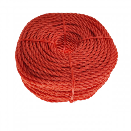 Sfoara - Sfoara din material termoplastic matasos, funie nylon rezistent, grosime 5mm, lungime 50 m , rosie