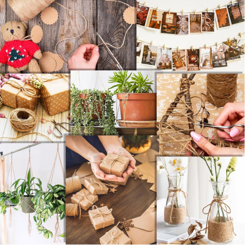 Sfoara iuta naturala, ghem 300g , pentru legat si decoratiuni, utilizare gradina si bucatarie, 3mm, ambalaj compact [2]