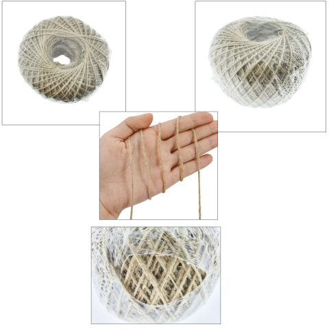 Sfoara iuta naturala, ghem 400g, pentru artizanat si legat plante, utilizare decorativa si bucatarie, grosime 2mm [4]