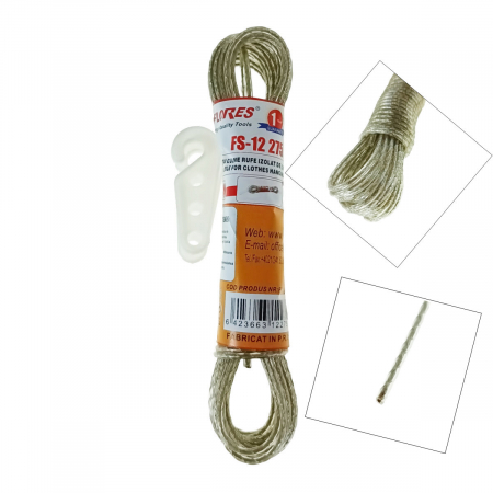 Sfoara rufe cu lungime de 10 m, din otel izolat, grosime 3mm, cu 2 cleme, transpareta [3]