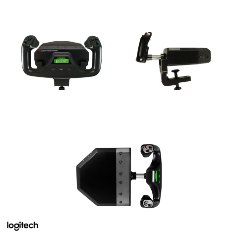 Sistem mansa Logitech G Flight Yoke System cu cvadrant de acceleratie, pentru simulatoare de zbor, USB, 5 axe, 25 de butoane programabile, negru, 945-000004 [3]