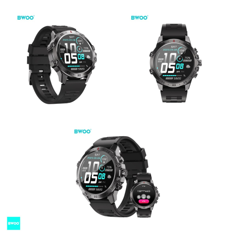 Smartwatch BWOO WA-08, AMOLED 1.43", negru, IP67, incarcare 2 h, ecran 1,43 ", Amoled 1,43" 466x466 pix, bluetooth v.5.3 [3]