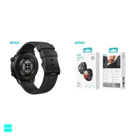 Smartwatch BWOO WA-10, AMOLED 1.32", negru, IP68, incarcare 2 h, ecran 1,32 ", Amoled 1,32" 466x466 pix, 280 mAh, bluetooth v.5.3 [3]