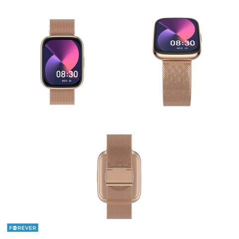 Smartwatch Forever ForeVigo 4 SW-330, roz auriu, IP68, incarcare 3 h, ecran 1,95 ", Amoled 1,95" 410x502 pix, 220 mAh, bluetooth v.5.4, curea 214 mm [3]